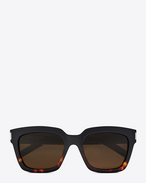SAINT LAURENT BOLD D Bold 1 sunglasses in black and Havana red acetate frames with smoked lenses f