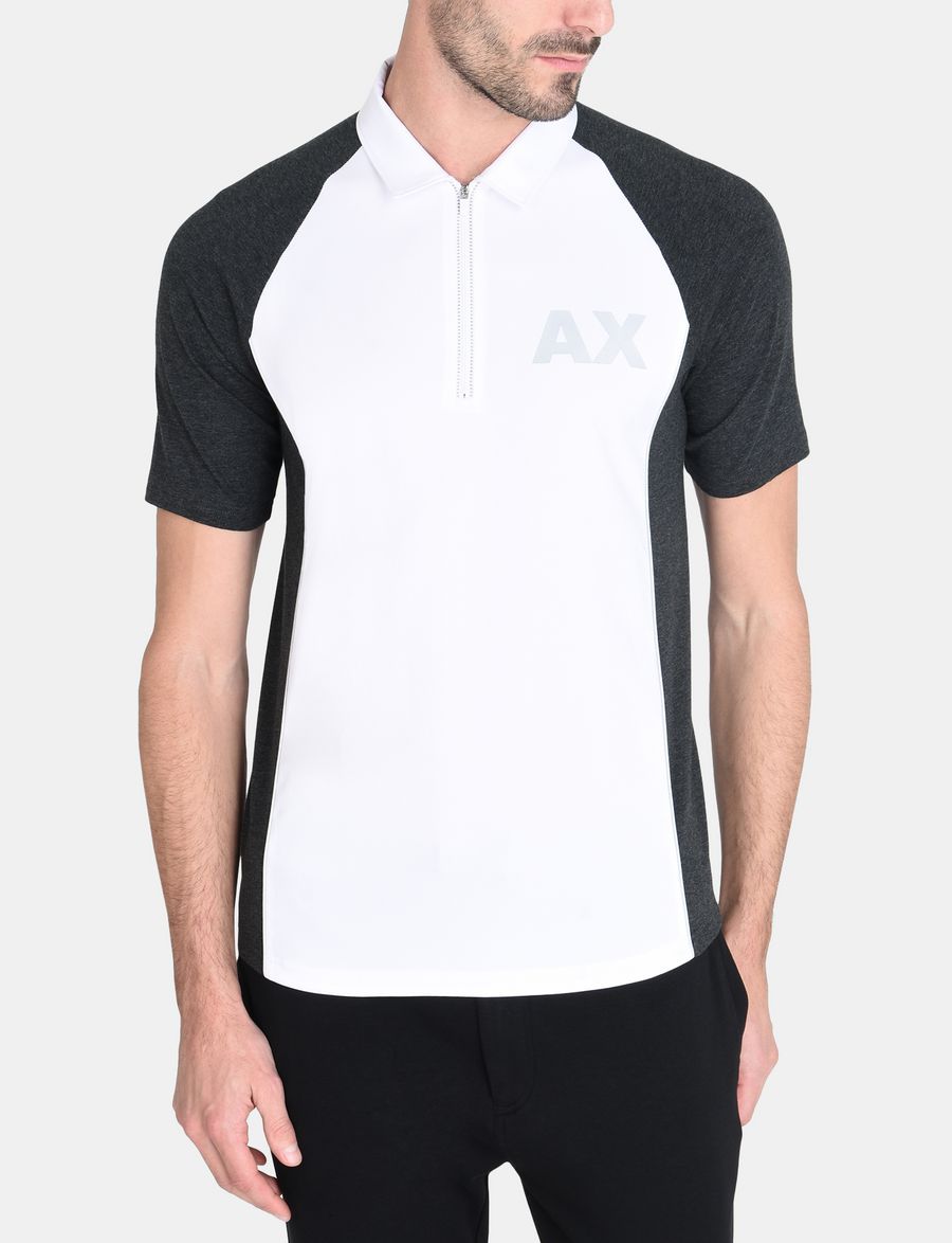 armani exchange zip up polo