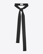 SAINT LAURENT Lavallière U Ascot scarf in black silk shantung f