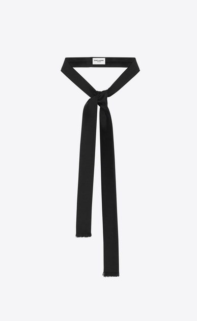 SAINT LAURENT Lavallière Herren Ascot-Schal aus schwarzer Shantung-Seide a_V4