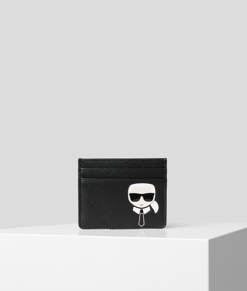 Karl Lagerfeld Unisex K/ikonik Kartenetui Schwarz 100% Polyurethan, Größe: OneSize