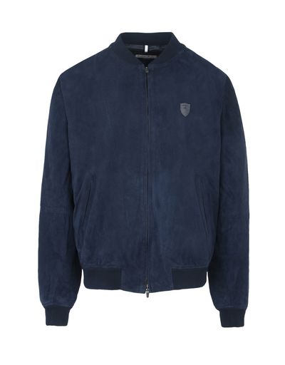 Scuderia Ferrari Online Store - Men's leather bomber jacket - Leather Jackets