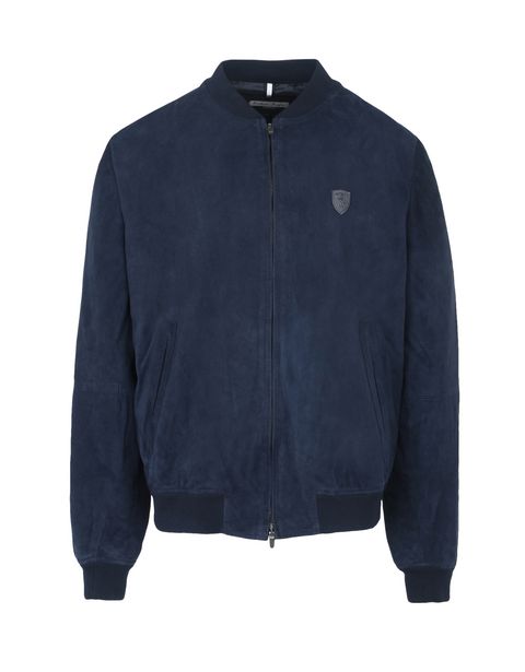 Scuderia Ferrari Online Store - Men's leather bomber jacket - Leather Jackets