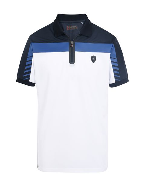 Scuderia Ferrari Online Store - Men's breathable tricolour polo shirt - Short Sleeve Polos