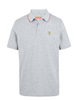Scuderia Ferrari Online Store - Short-sleeve Scuderia Ferrari polo shirt with Icon Tape - Short Sleeve Polos