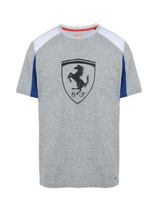 Scuderia Ferrari Online Store - Short-sleeve T-shirt with relief printed Shield - Short Sleeve T-Shirts