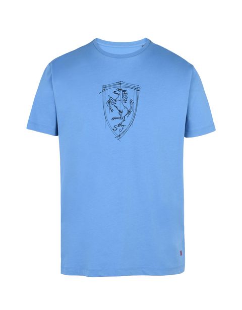 Scuderia Ferrari Online Store - Мужская футболка с шелкотрафаретным принтом Scudetto Ferrari - Футболки с короткими рукавами