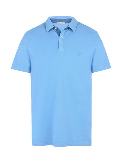 Scuderia Ferrari Online Store - Men's short-sleeve polo shirt with gabardine collar - Short Sleeve Polos