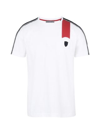 Scuderia Ferrari Online Store - Men's crewneck T-shirt with Ferrari Shield - Short Sleeve T-Shirts