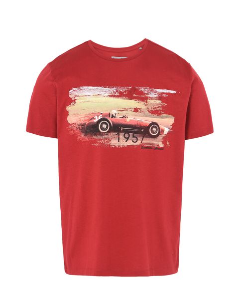 Scuderia Ferrari Online Store - Formula 1 crewneck T-shirt with Ferrari print - Short Sleeve T-Shirts
