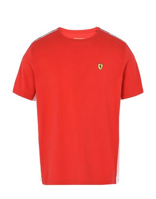 Scuderia Ferrari Online Store - Scuderia Ferrari T-shirt with Icon Tape - Short Sleeve T-Shirts