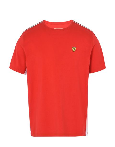 Scuderia Ferrari Online Store - Scuderia Ferrari T-shirt with Icon Tape - Short Sleeve T-Shirts
