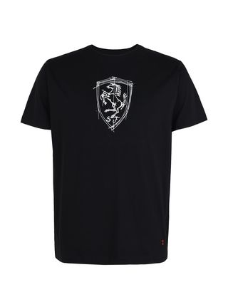 Scuderia Ferrari Online Store - Men's T-shirt with Shield silkscreen print - Short Sleeve T-Shirts
