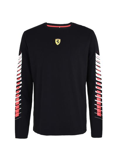Scuderia Ferrari Online Store - Men's long-sleeve T-shirt with print on the sleeves - Long Sleeve T-Shirts