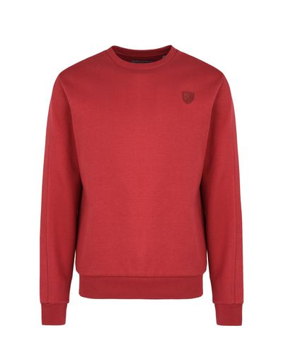 Scuderia Ferrari Online Store - Crewneck sweatshirt in technical cotton fabric - Crew Neck Sweaters