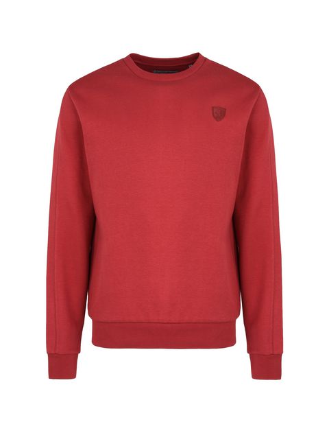 Scuderia Ferrari Online Store - Crewneck sweatshirt in technical cotton fabric - Crew Neck Sweaters