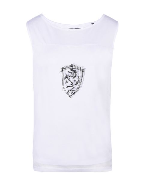 Scuderia Ferrari Online Store - Women's sleeveless top with Ferrari Shield - Tank Tops