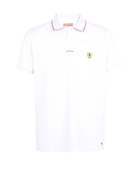 Scuderia Ferrari Online Store - Men's piqué cotton polo shirt - Short Sleeve Polos