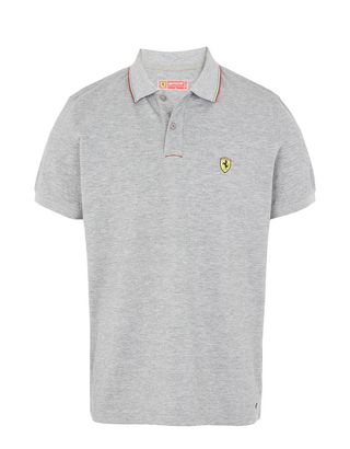 Scuderia Ferrari Online Store - Men's piqué cotton polo shirt - Short Sleeve Polos