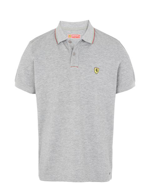 Scuderia Ferrari Online Store - Men's piqué cotton polo shirt - Short Sleeve Polos