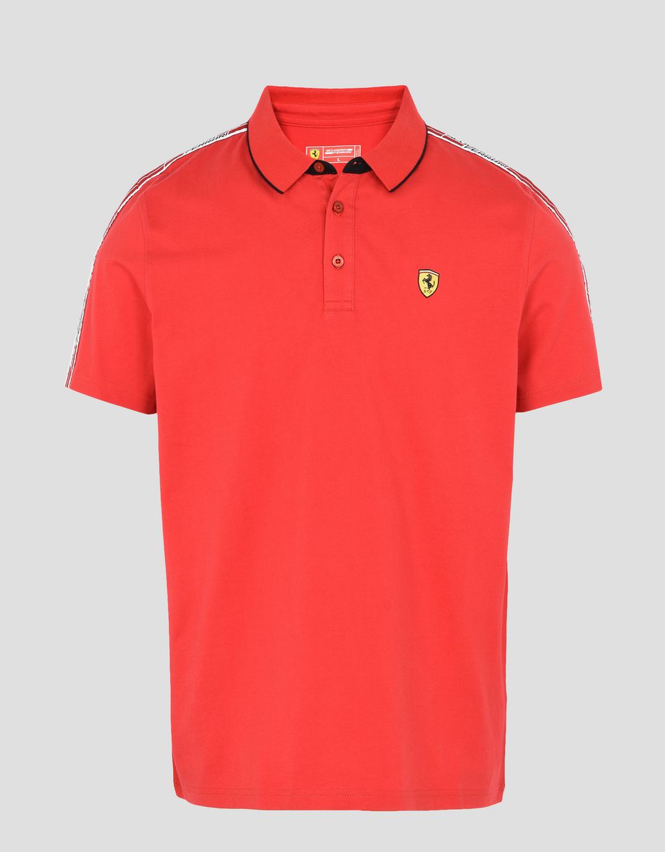 Ferrari Polo shirt with Scuderia Ferrari Icon Tape Man | Scuderia Ferrari Official Store