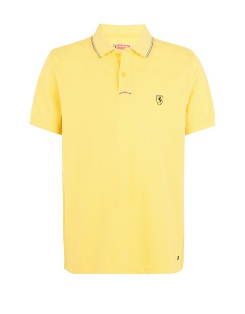 Scuderia Ferrari Online Store - Men's piqué cotton polo shirt - Short Sleeve Polos