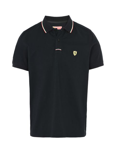 Scuderia Ferrari Online Store - Men's piqué cotton polo shirt - Short Sleeve Polos