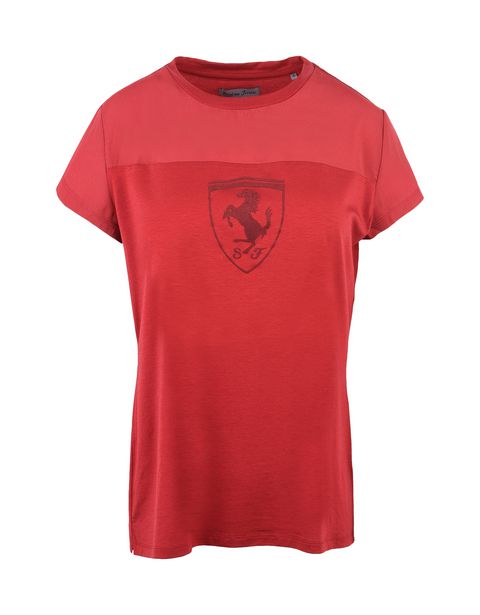 Scuderia Ferrari Online Store - Oversize crewneck T-shirt with Shield - Short Sleeve T-Shirts
