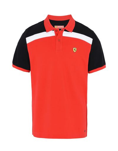 Scuderia Ferrari Online Store - Short-sleeve polo shirt with Shield on the breast - Short Sleeve Polos