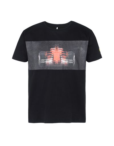 Scuderia Ferrari Online Store - Men's T-shirt with race car print - Short Sleeve T-Shirts