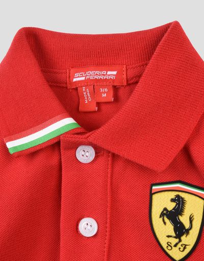 Scuderia Ferrari Online Store - Baby T-Shirt with exclusive Scuderia Ferrari print - Short Sleeve Polos