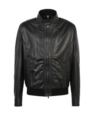 Scuderia Ferrari Online Store - Men's leather bomber jacket - Leather Jackets