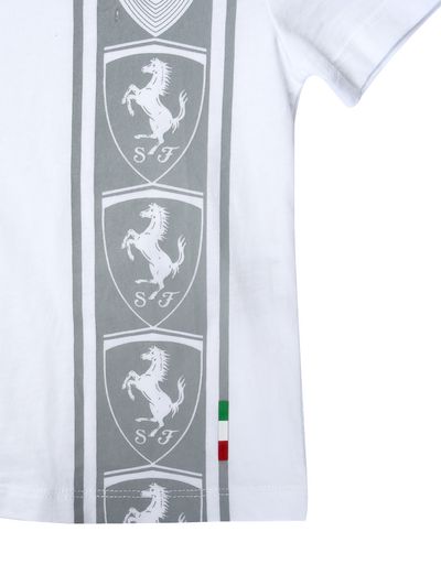 Scuderia Ferrari Online Store - Cotton jersey T-shirt for teens with print - Short Sleeve T-Shirts