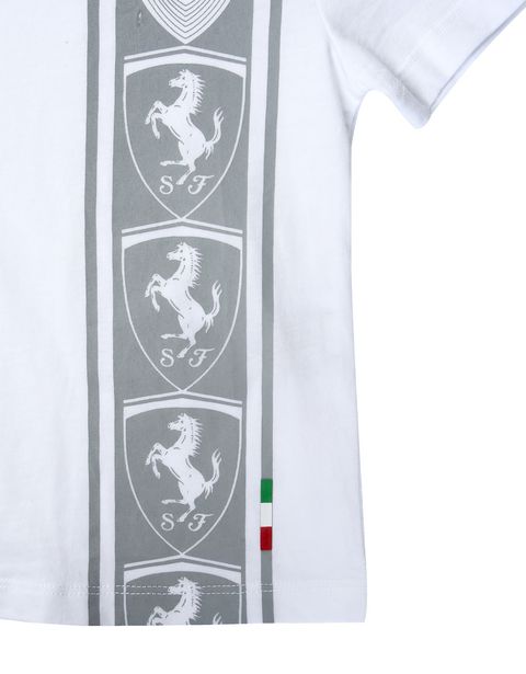 Scuderia Ferrari Online Store - Cotton jersey T-shirt for teens with print - Short Sleeve T-Shirts