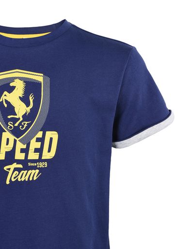 Scuderia Ferrari Online Store - Solid color T-shirt for teens with "Speed" graphic - Short Sleeve T-Shirts