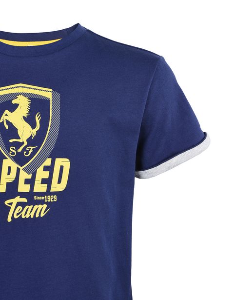 Scuderia Ferrari Online Store - T-shirt ragazzo tinta unita con grafica Speed - T-shirt manica corta