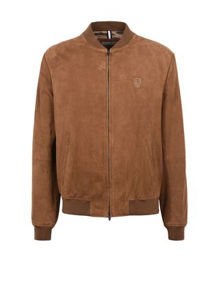 Scuderia Ferrari Online Store - Men's leather bomber jacket - Leather Jackets