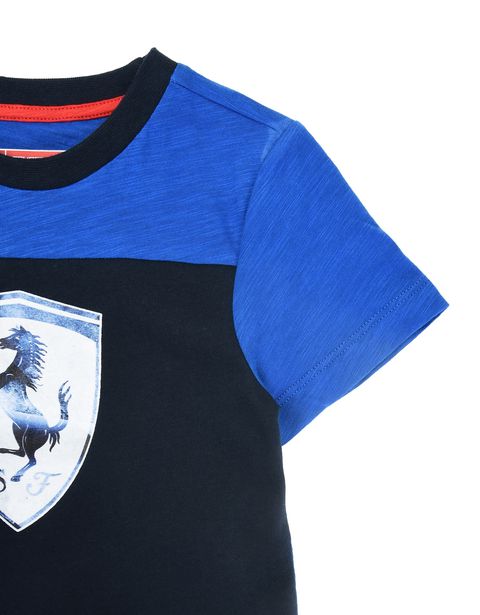 Scuderia Ferrari Online Store - T-shirt bicolore ragazzo in slub jersey -