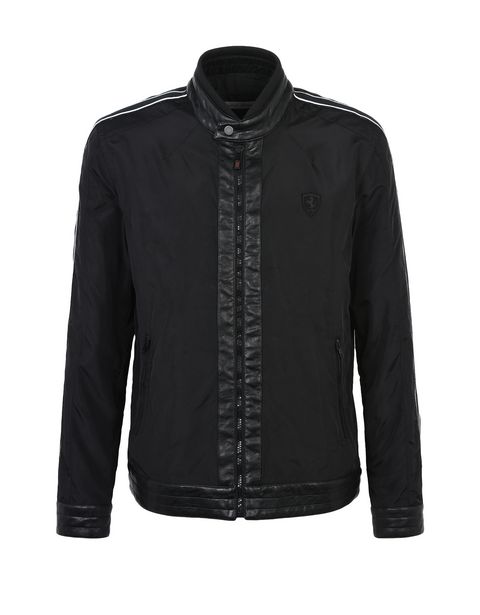 Scuderia Ferrari Online Store - Men's slim-fit biker jacket - Bombers & Track Jackets