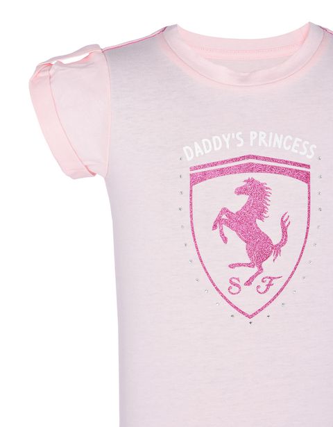 Scuderia Ferrari Online Store - Short-sleeve cotton dress for girls - Short Dresses