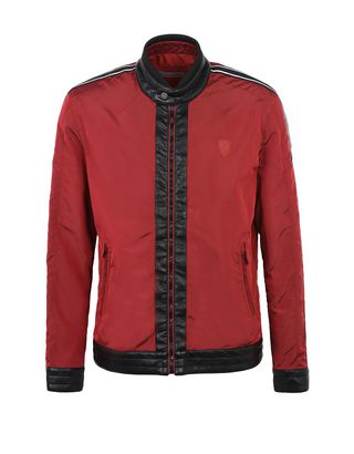 Scuderia Ferrari Online Store - Мужская приталенная байкерская куртка - Бомберы и гоночные куртки