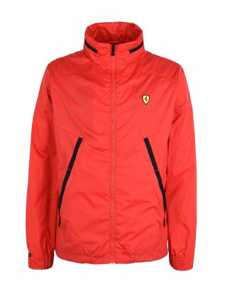 Scuderia Ferrari Online Store - Men's water-repellent jacket with concealed hood - Raincoats