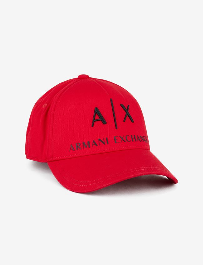 Armani Exchange Cappello Rosso Puro Cotone