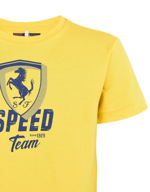 Scuderia Ferrari Online Store - Solid color T-shirt for teens with "Speed" graphic - Short Sleeve T-Shirts