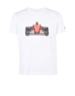 Scuderia Ferrari Online Store - Men's T-shirt with race car print - Short Sleeve T-Shirts