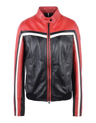 Scuderia Ferrari Online Store - Women's leather biker jacket - Leather Jackets