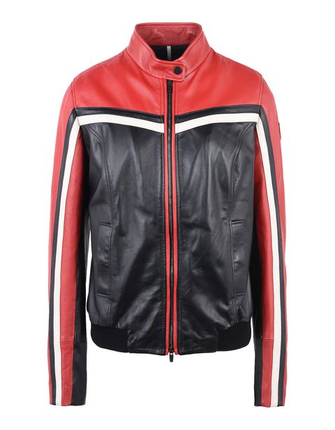 Scuderia Ferrari Online Store - Women's leather biker jacket - Leather Jackets