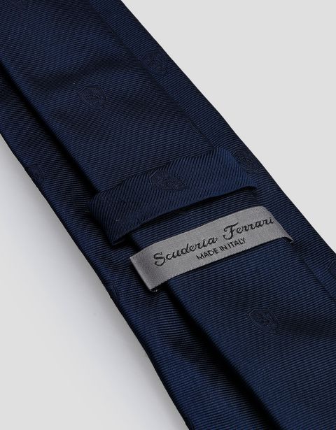 Scuderia Ferrari Online Store - Jacquard tie with Ferrari Shield - Printed Ties