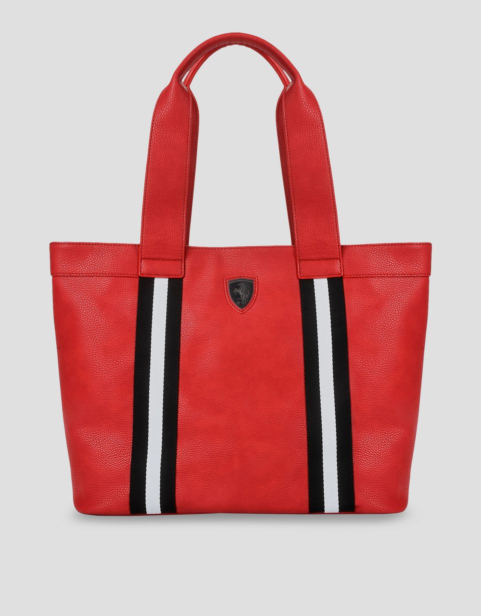 Ferrari Women S Red Faux Leather Scuderia Bag Woman Scuderia Ferrari Online Women S Red Faux Leather Bag Tote