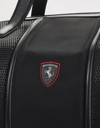 Scuderia Ferrari Online Store - Shoulder bag in perforated technical fabric and leather - Duffle Bags